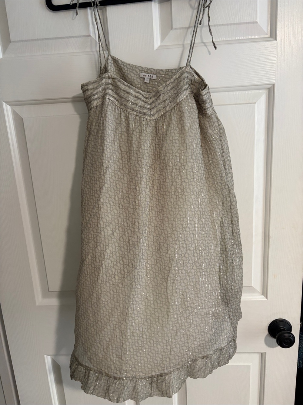 Walter Lightweight Cream Midi Dress with Delicate Texture/Silk